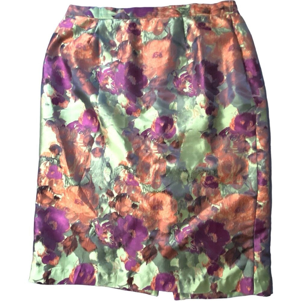 Enfocus Skirt Womens Plus Size 18 Floral Brocade fall Watercolor Pencil Colorful